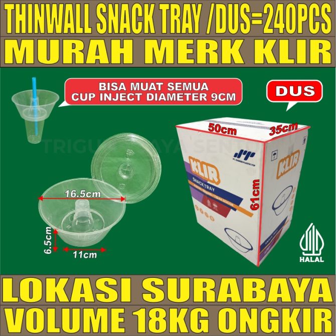 Thinwall Snack Tray Dus 240pcs u Cup Injection semua ukuran tjs