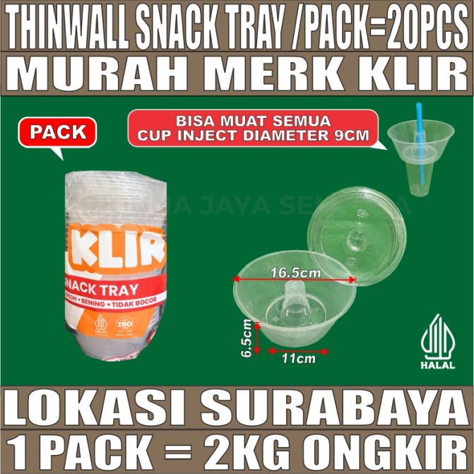 Thinwall Snack Tray Pack 20pcs u Cup Injection semua ukuran