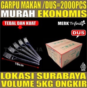 Garpu Makan Bening Dus 2000pcs Trifinity Halal tjs