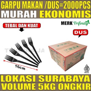 Garpu Makan Hitam Dus 2000pcs Trifinity Halal tjs