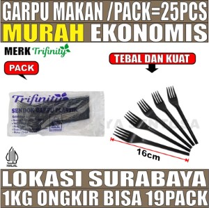 Garpu Makan Hitam Pack 25pcs Halal
