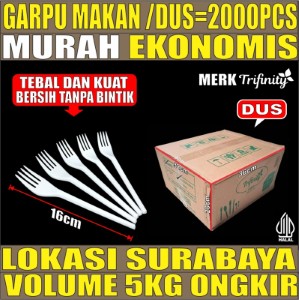 Garpu Makan Putih Dus 2000pcs Trifinity Halal tjs