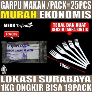 Garpu Makan Putih Pack 25pcs Halal