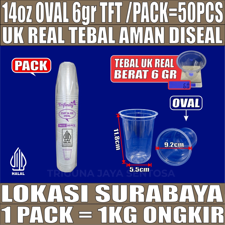 Gelas Oz Oval 14oz Pack 50pcs