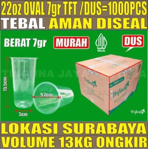 Gelas 22oz Oval Trifinity 7gr Dus 1000pcs Halal tjs