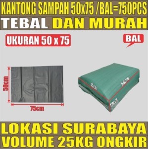 Kantong Sampah 50x75 Plastik Hdpe Tebal Ball 25kg tjs