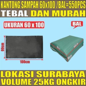 Kantong Sampah 60x100 Plastik Hdpe Tebal Ball 25kg 600pcs tjs