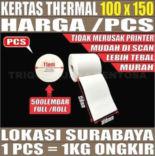 Kertas thermal A6 Per 1 pcs 500lembar 100x150