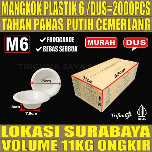 Mangkok M6 Trifinity Dus 2000pcs Uk Sedang M Tebal 5.3gr tjs