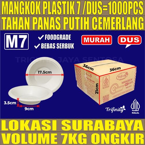 Mangkok M7 Trifinity Dus 1000pcs Uk Besar L Tebal 6.7gr tjs