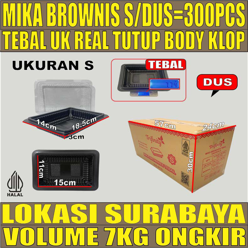 Mika Brownies S Dus 300pcs Trifinity Ukuran Kecil Tebal 15gr tjs