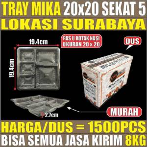 Mika 20S5 DUS 1500pcs Tray 5Sekat 20x20 u Kotak Nasi ori