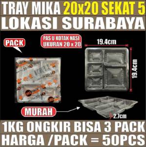 Mika 20S5 Pack 50pcs 5Sekat 20x20 u Kotak Nasi
