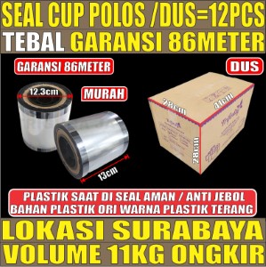Seal Cup POLOS Dus 12 Roll Trifinity Garansi 90meter u Gelas oz tjs
