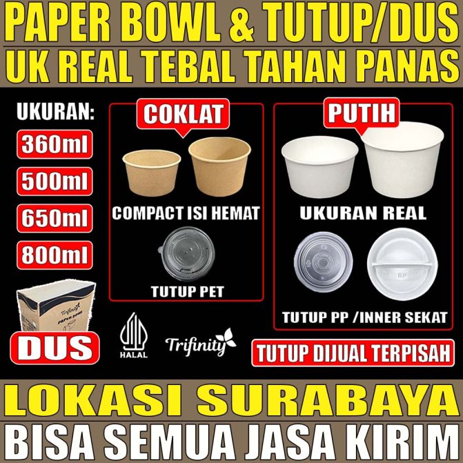 VARIAN Paper Bowl Body Tebal 14gr n Tutup