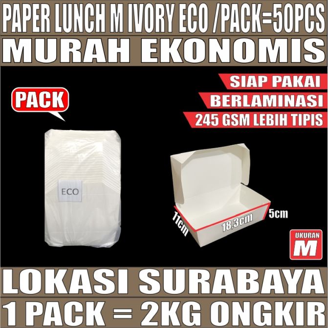 Paper Lunch Eco M Putih Pack 50pcs