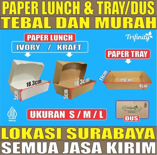 VARIAN Paper Lunch n Food Tray Tebal 28gr