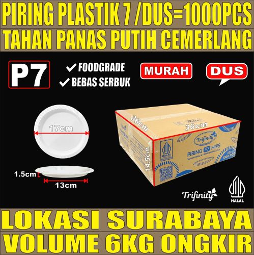 Piring P7 TRIFINITY Dus 1000pcs Uk 7 Sedang M Tebal 5gr tjs