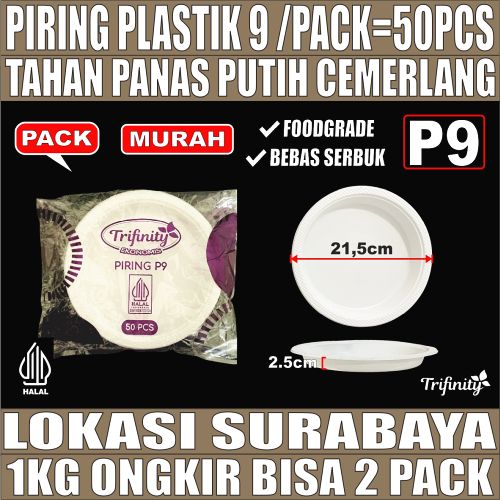 Piring P9 Trifinity Besar Pack 50pcs