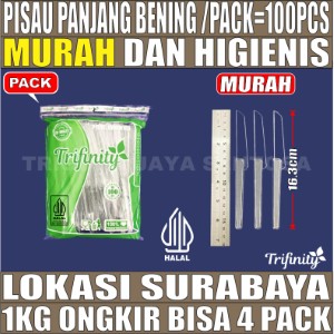 Pisau Panjang Bening Pack 100pcs Trifinity Halal