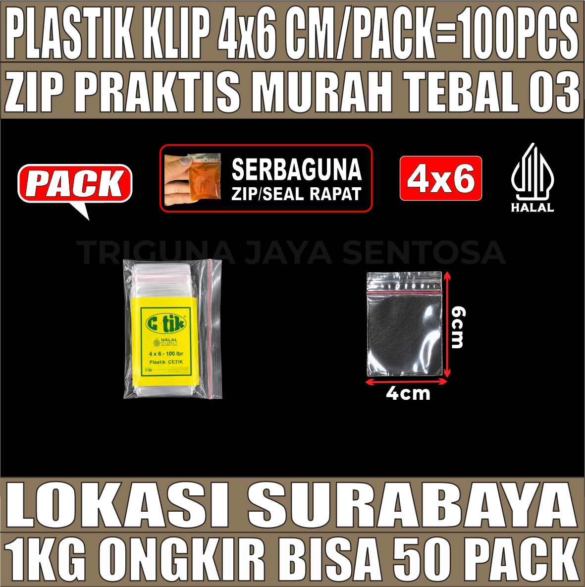 Plastik Klip 4x6 Ziplock Pe Bening PACK