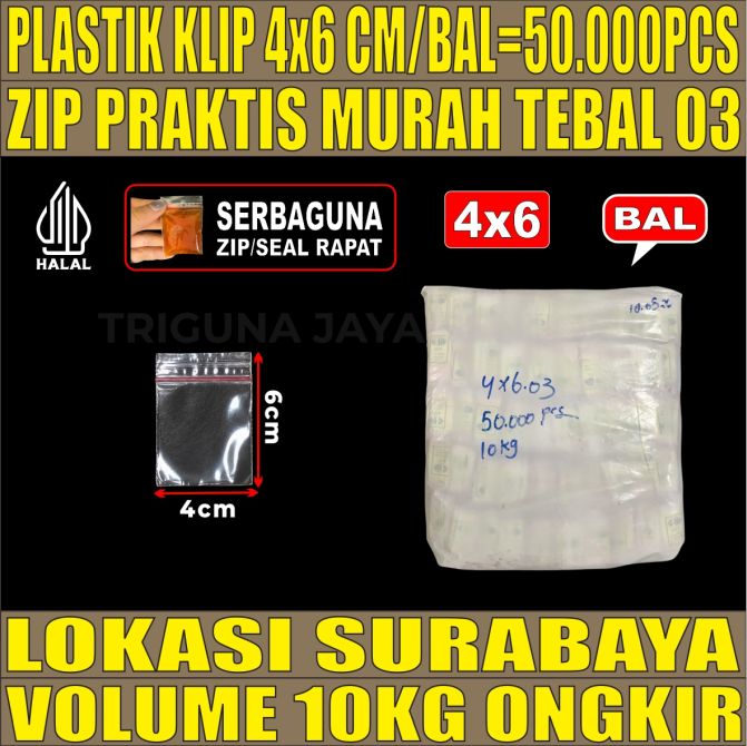 Plastik Klip 4x6 Ziplock Pe Bening Bal 10kg 50000pcs tjs