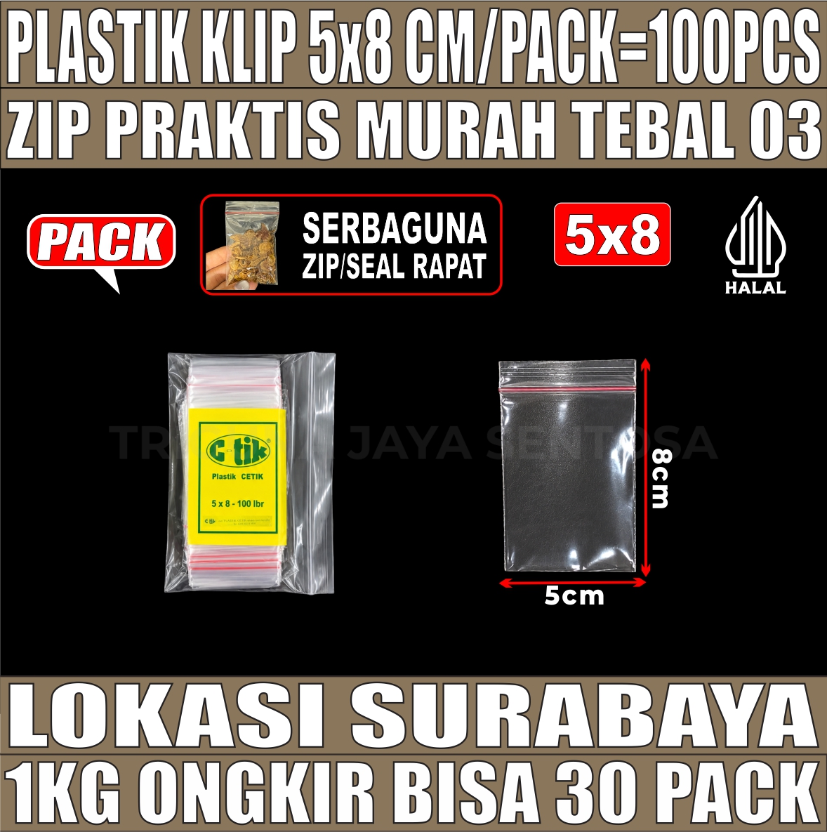 Plastik Klip 5x8 Ziplock Pe Bening PACK