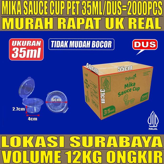 Mika Saus Cup TRIFINITY 35ml Pet Dus 2000pcs Tebal 2.6gr cjy