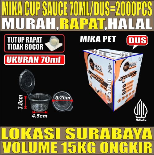 Mika Saus Cup 70ml Dus 2000pcs ori