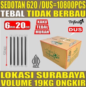 Sedotan Steril TRIFINITY 620 Dus Runcing 10800pcs Halal Tebal 0.8 gr cjy
