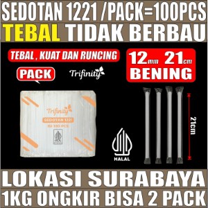 Sedotan Bubble 1221 Bening Pack Trifinity 12mm 100pcs Halal