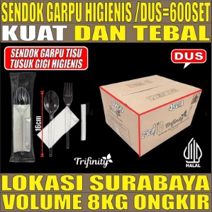 Sendok Garpu Tisu Tusuk Gigi Bening Steril Dus 600pcs Halal tjs