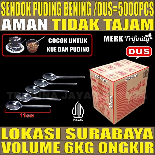 Sendok Puding STG Bening Dus 5000pcs Sendok Teh Halal tjs