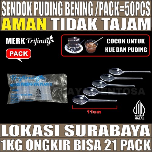 Sendok Puding STG Bening Pack 50pcs Sendok Teh