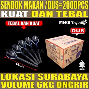 Sendok Makan Bening Dus 2000pcs Trifinity Halal tjs