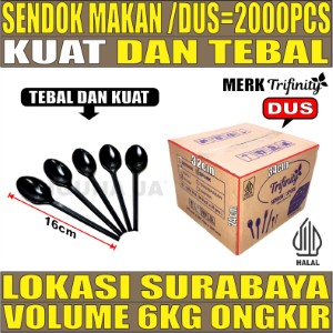 Sendok Makan Hitam Dus 2000pcs Trifinity Halal tjs