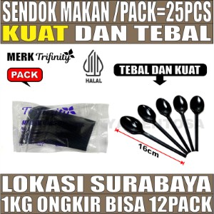 Sendok Makan Hitam Pack 25pcs Halal
