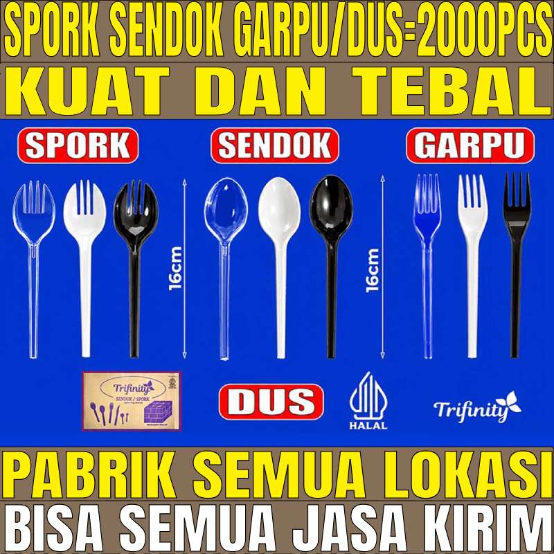 VARIAN Sendok Garpu Spork Tebal 3,3gr Trifinity
