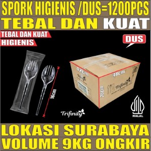 Spork Higienis BENING Dus Steril Trifinity 1200pcs Halal tjs