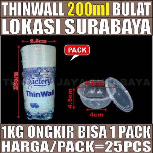 Thinwall Bulat 200ml Pack 25pcs Victory