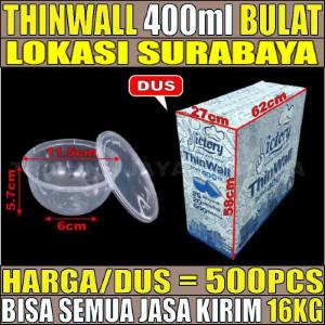 Thinwall Bulat 400ml Dus 500pcs Victory Tebal 12.5gr vct