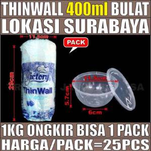 Thinwall Bulat 400ml Pack 25pcs Victory
