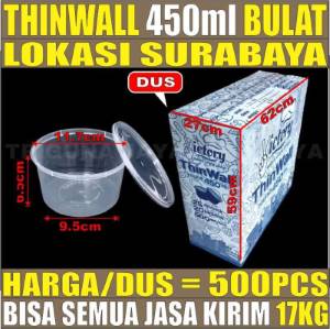 Thinwall Bulat 450ml Dus 500pcs Victory Tebal 14.5gr vct