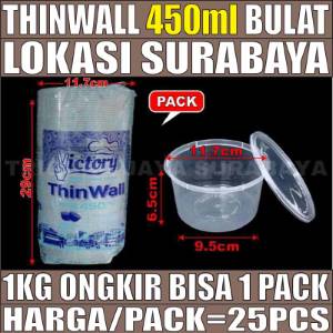 Thinwall Bulat 450ml Pack 25pcs Victory Tebal 14.5gr