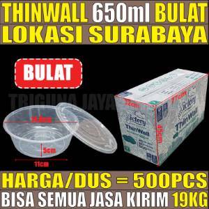 Thinwall Bulat 650ml Dus 500pcs Victory Tebal 21.9gr vct