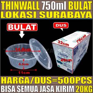 Thinwall Bulat 750ml Dus 500pcs Victory Tebal 21.9gr vct