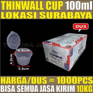 Thinwall Cup 100ml Dus 1000pcs Tebal 5.5gr Victory vct