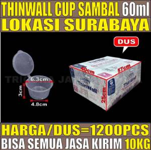 Thinwall Cup 60ml Dus 1200pcs Tebal 4.2gr Victory vct