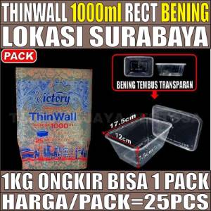Thinwall Rect 1000ml Pack 25pcs Victory