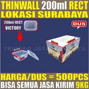 Thinwall Rect 200ml Dus 500pcs Victory Tebal 10.9gr vct